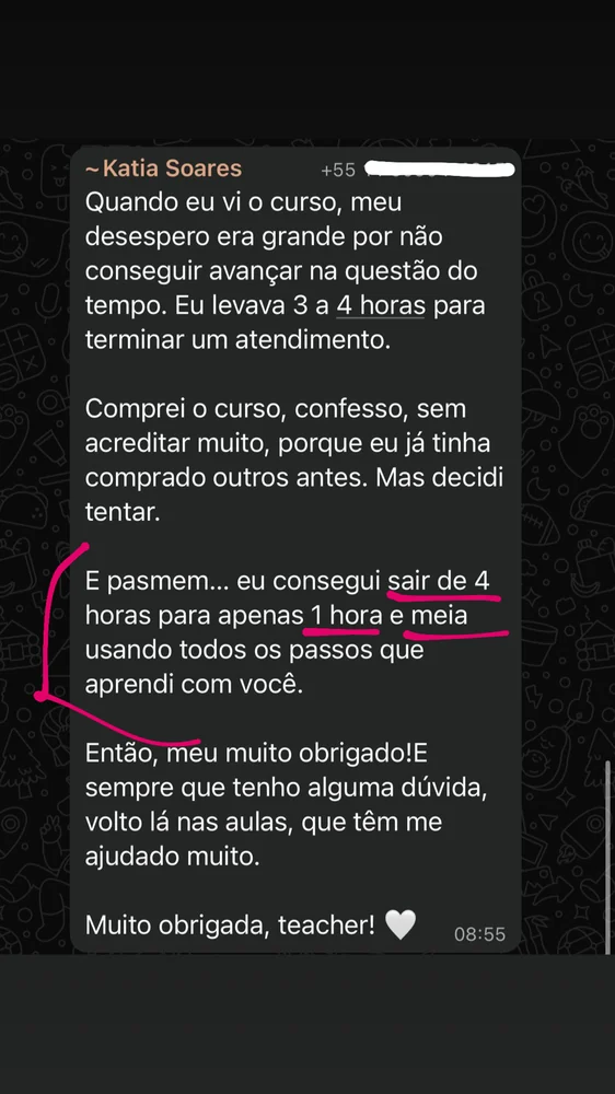 Depoimento de aluna